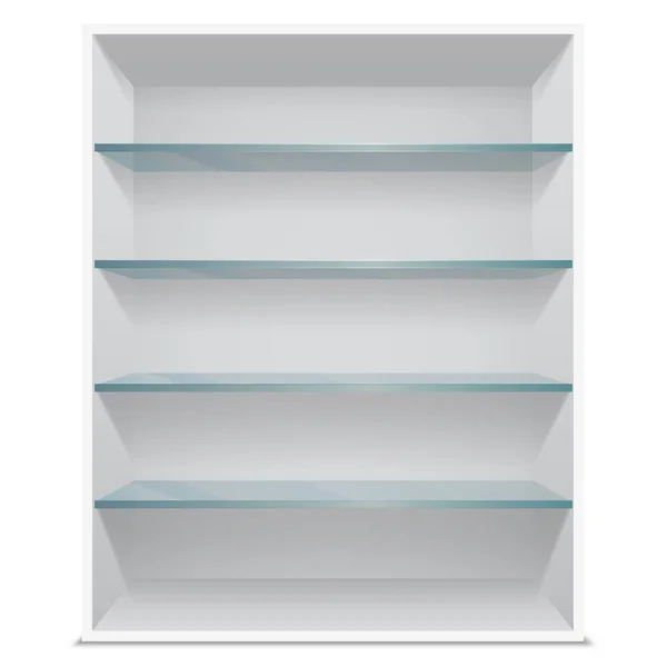 Kast met glas schappen — Stockvector