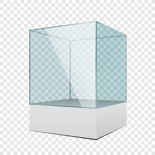 3D prázdné průhledná vitrína s pódiem — Stockový vektor