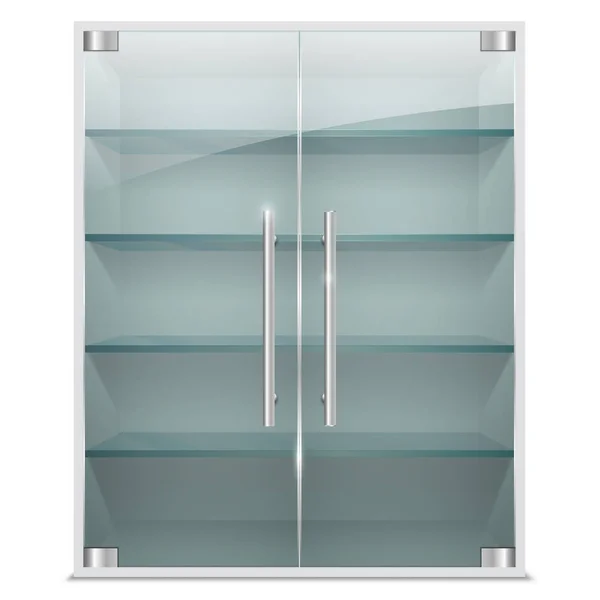 Armario realista con puertas de cristal transparentes — Archivo Imágenes Vectoriales