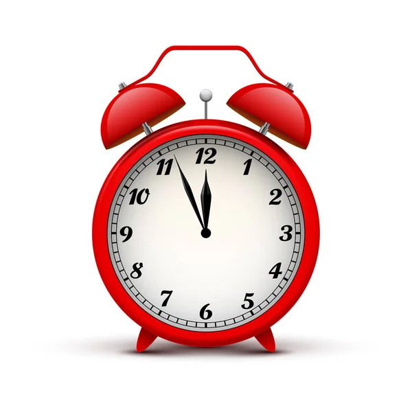 Reloj despertador rojo, ilustración vectorial — Vector de stock