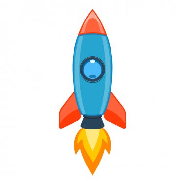 Çizgi film roket uçuş