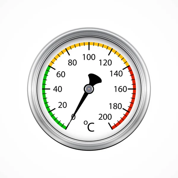 Реалістичний датчик круглого термометра — стоковий вектор