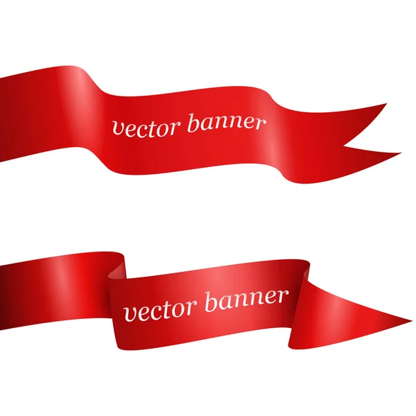 Red ribbon banner uppsättning — Stock vektor