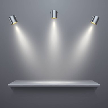 Aydınlatma ile gerçekçi raf