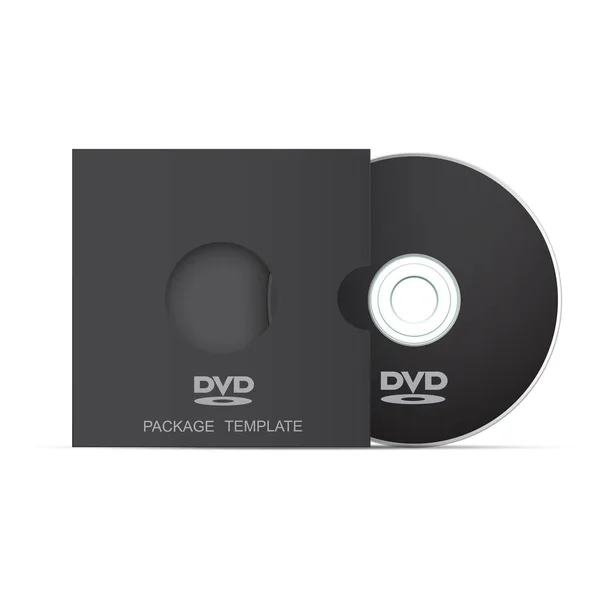 Disco de DVD preto e modelo de pacote para o seu design, vetor —  Vetores de Stock