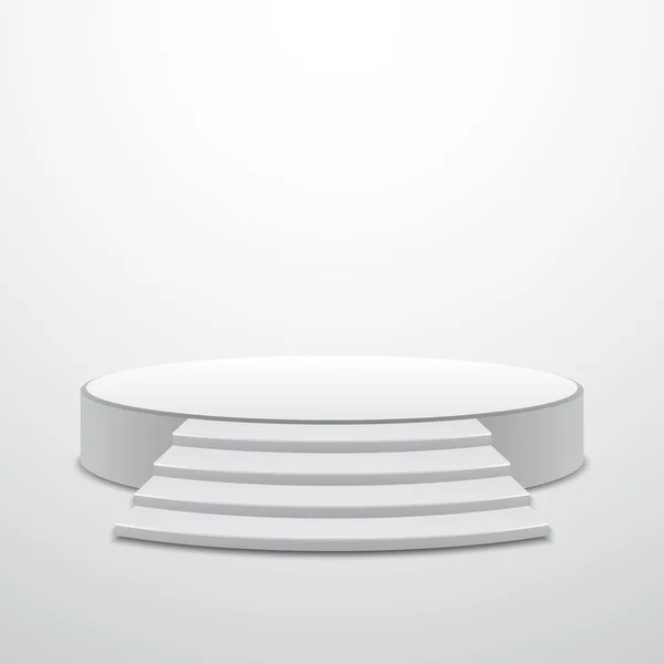 Podium rond blanc avec escaliers — Image vectorielle