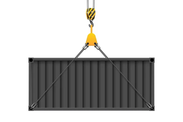 Logistikkonzept, Kranhaken hebt den Container — Stockvektor