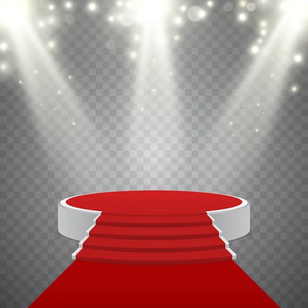 Podium Red Carpet Blurred Light Effect Vector Design — Stock Vector