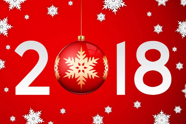 Feliz Año Nuevo 2018 Tarjeta Felicitación Vector Fondo — Vector de stock