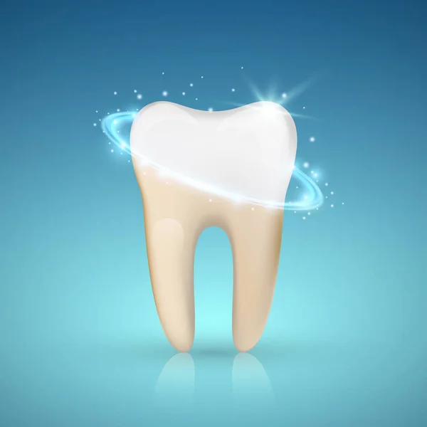 Diente Blanqueamiento Concepto Blanqueamiento Dientes Efecto Brillante Ilustración Vectores — Vector de stock