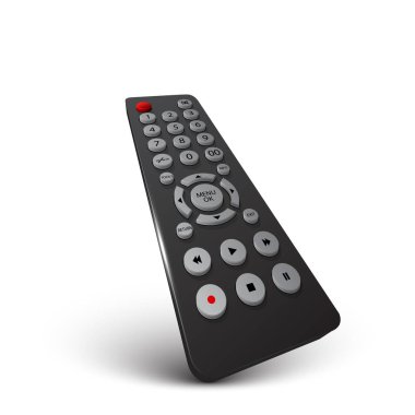 Gerçekçi 3d tv uzaktan beyaz arka plan üzerinde vektör tasarımı izole
