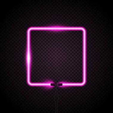 Neon çerçeve, vektör çizim kare