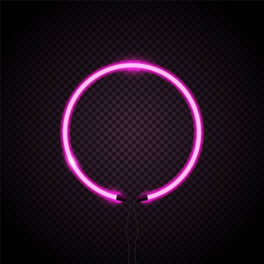 Koyu arka plan, vektör çizim üzerinde mor ışık etkisi ile Neon daire