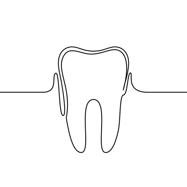 Logotipo Continuo Del Diente Línea Diseño Del Vector — Vector de stock