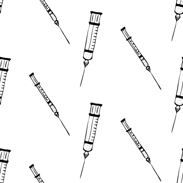 Medische Apparatuur Gereedschappen Naadloos Patroon Vrije Hand Tekenstijl Vectorillustratie — Stockfoto