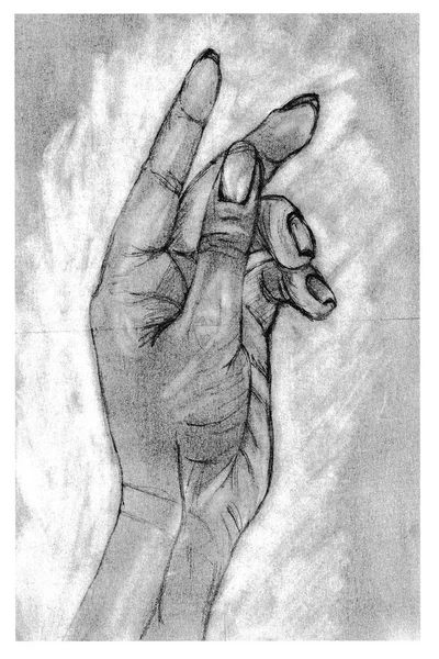 Hand drawn pencil's sketch with hand. illustration — Stock Photo, Image