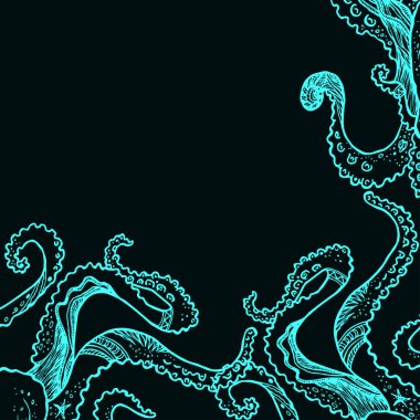 Dokunaçlar soyut şablonu. Vektör.