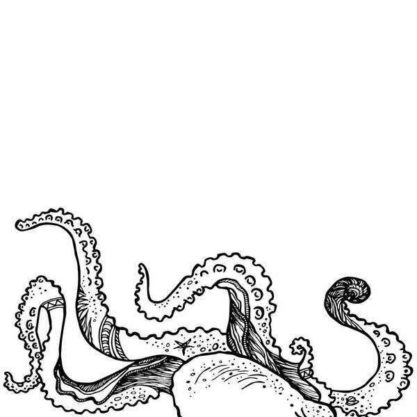 Abstract template with tentacles. Vector.