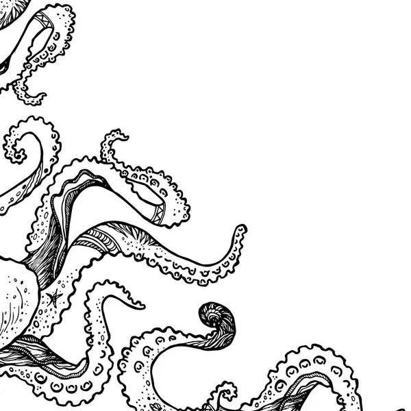 Modello astratto con tentacoli. Vettore . — Vettoriale Stock