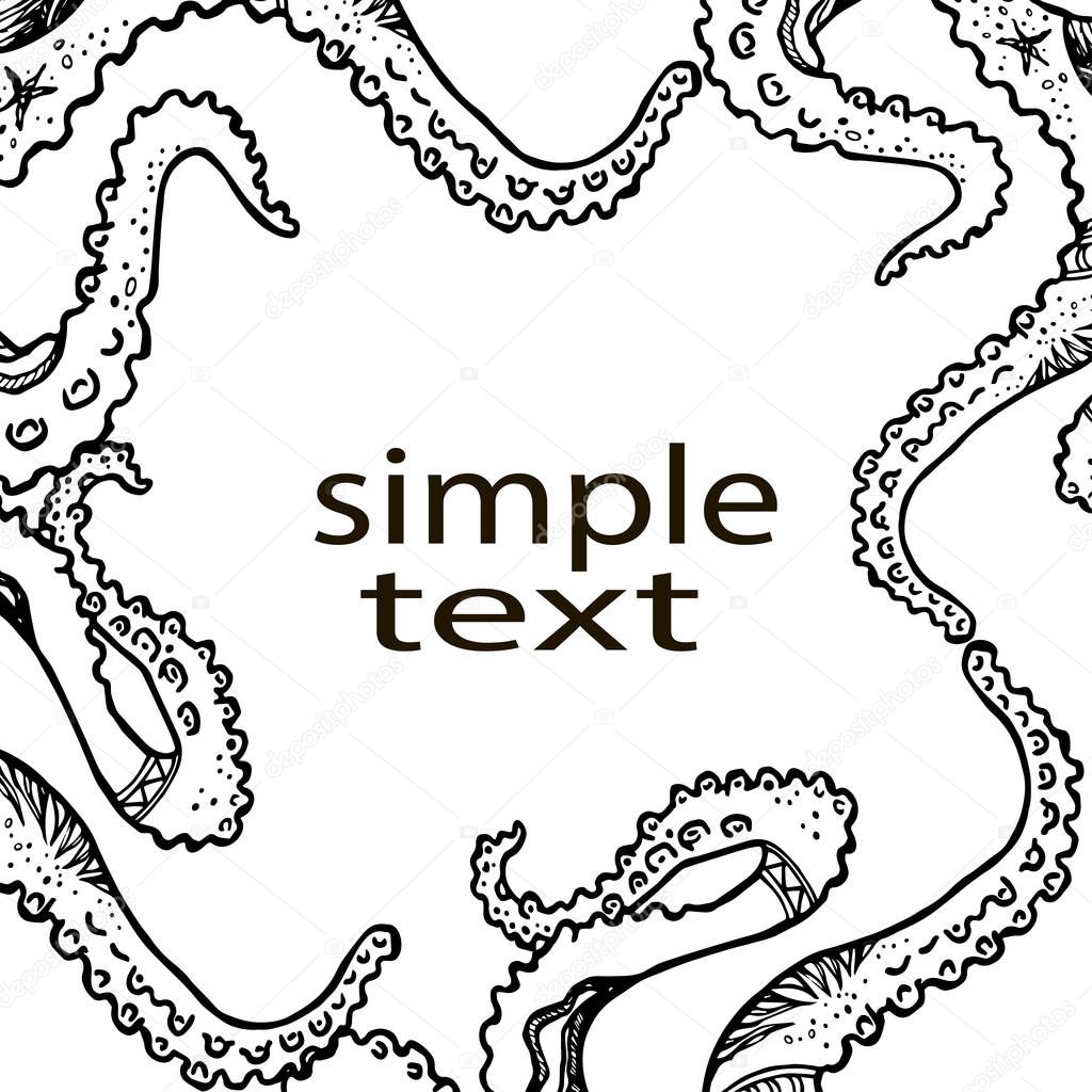 Abstract template with tentacles. Vector.