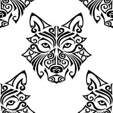 Kurt kafa ile Seamless modeli. Vektör