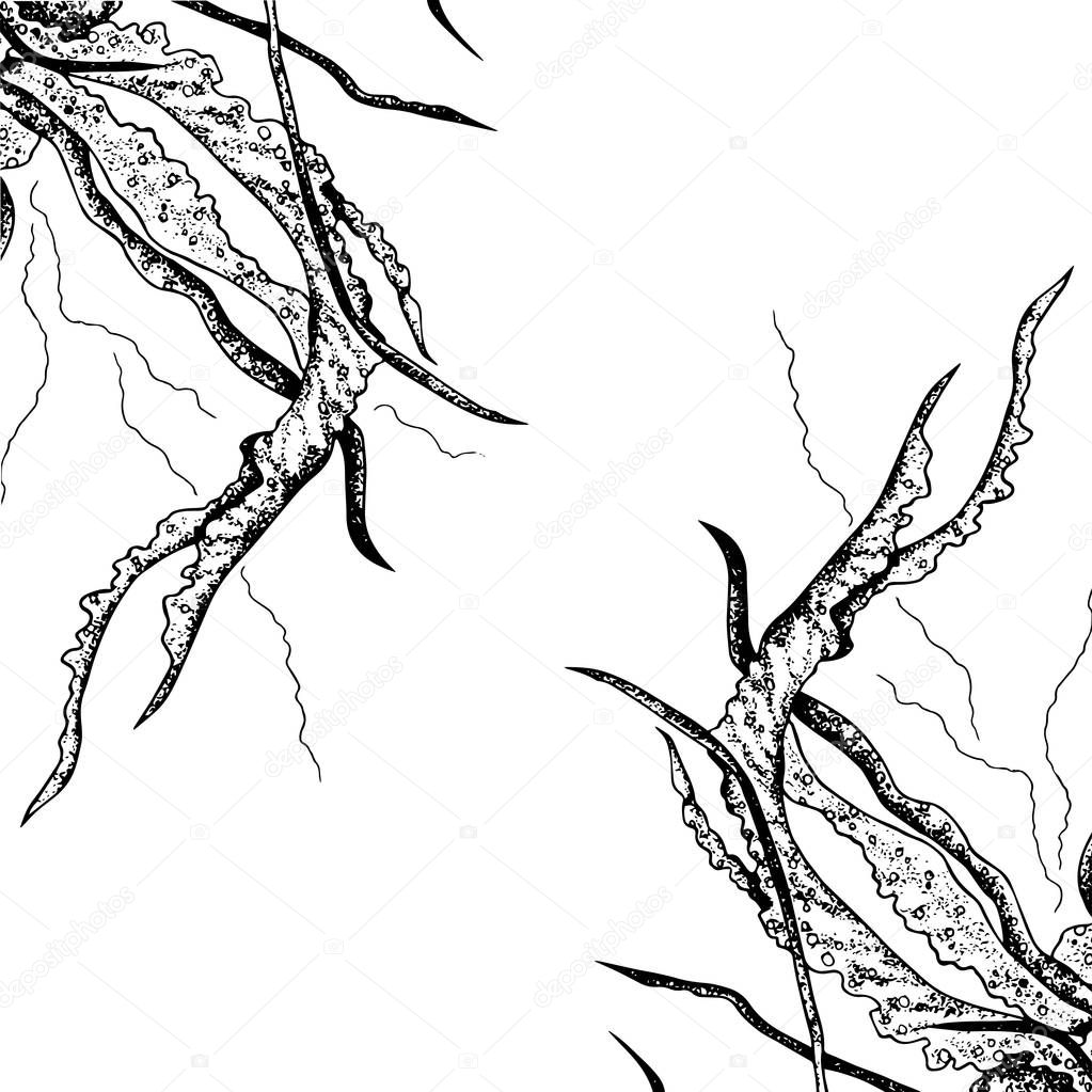 Abstract template with tentacles. Vector.