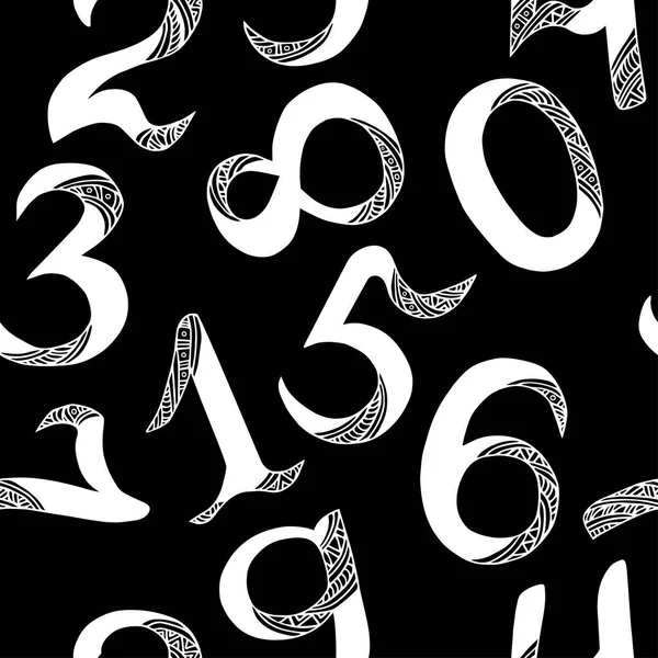 Черно-белый узор с числами . — стоковый вектор