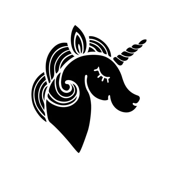 Cute unicorn silhouette. — Stock Vector