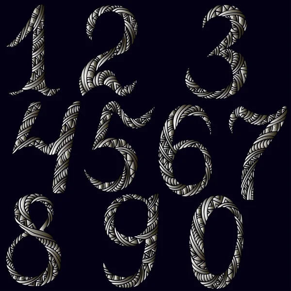 Цифры серебра — стоковый вектор