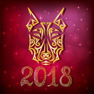 2018 yeni yıl kartı doberman köpek kafalı