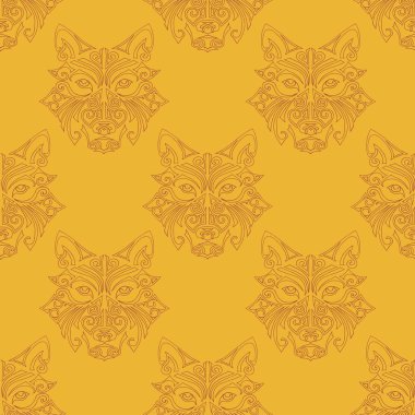 Kurt veya husky köpek baş ile Seamless Modeli