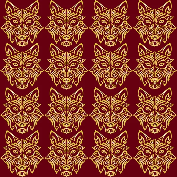 Kurt veya husky köpek baş ile Seamless Modeli