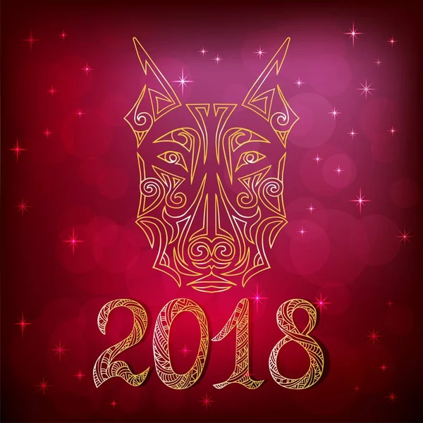 2018 yeni yıl kartı ile doberman köpek baş dağılımı