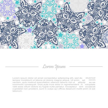 Beyaz kurt veya husky köpek baş ile vektör şablonu.