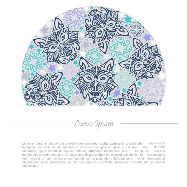 Daire kavramı ile kurt veya husky köpek baş