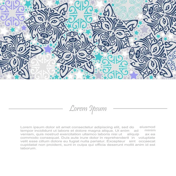 Vektör şablon kurt veya husky köpek baş ile