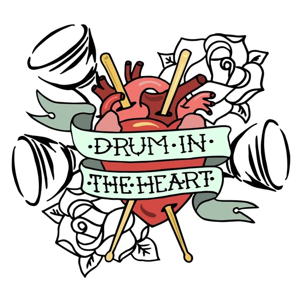 "Drum in het hart" — Stockvector