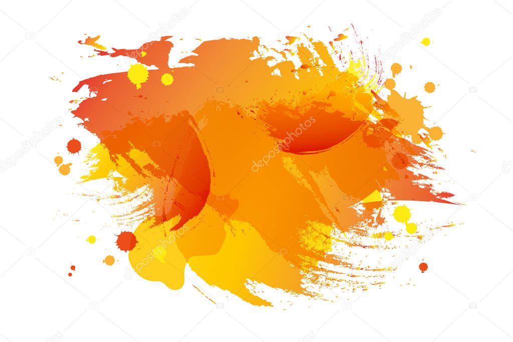 Watercolor imitation yellow and orange background. Vector illustration for your artwork, logo, art shop, art school. Isolated on background.