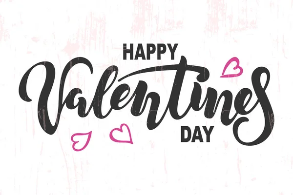 Feliz Día San Valentín Texto Aislado Sobre Fondo Texturizado Letras — Vector de stock