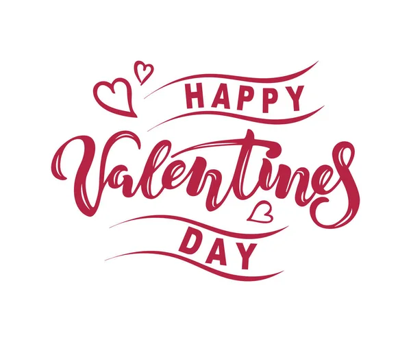 Feliz Día San Valentín Texto Aislado Sobre Fondo Blanco Letras — Vector de stock