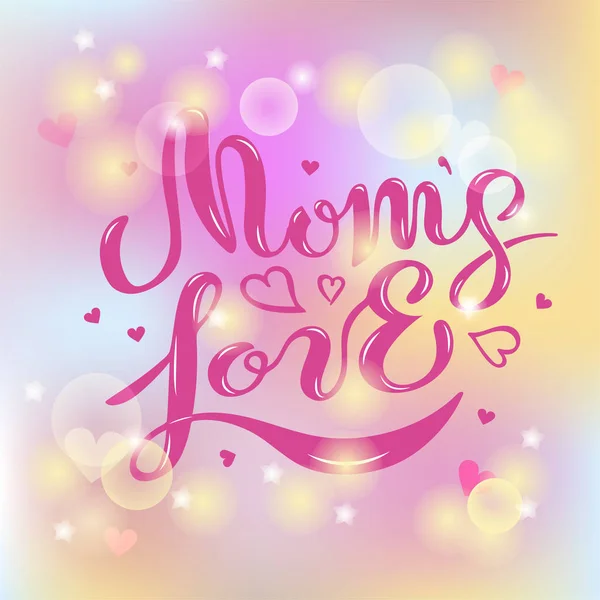 Mammas Kärlek Text Isolerad Bakgrunden Kalligrafi För Flicka Pojke Kläder — Stock vektor