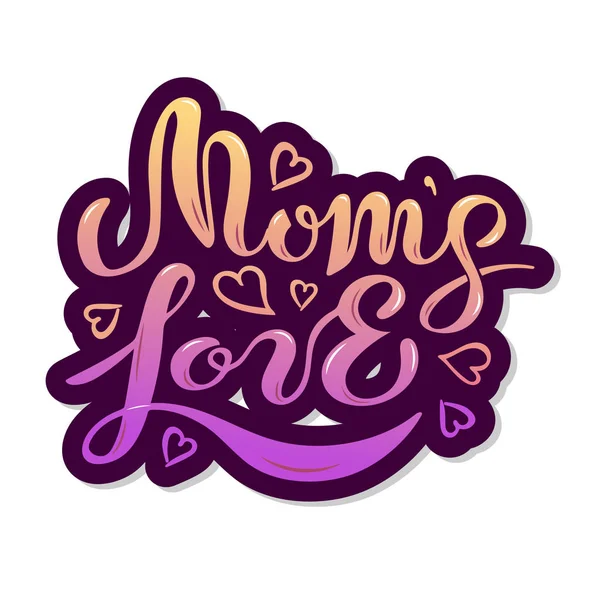 Texte Love Maman Isolé Sur Fond Blanc Calligraphie Pour Fille — Image vectorielle