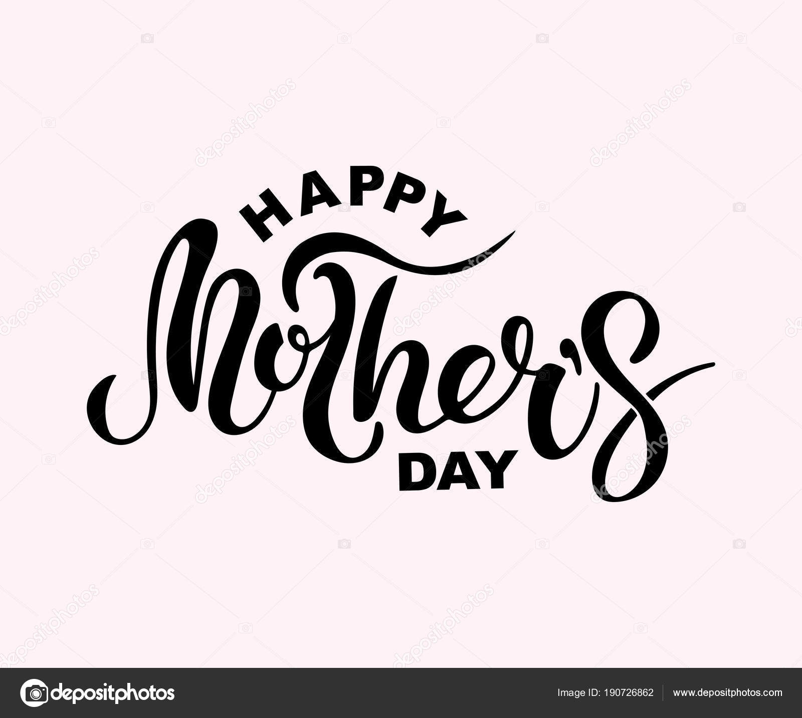 Download Happy Mother Day Text Isolated Background Hand Drawn ...