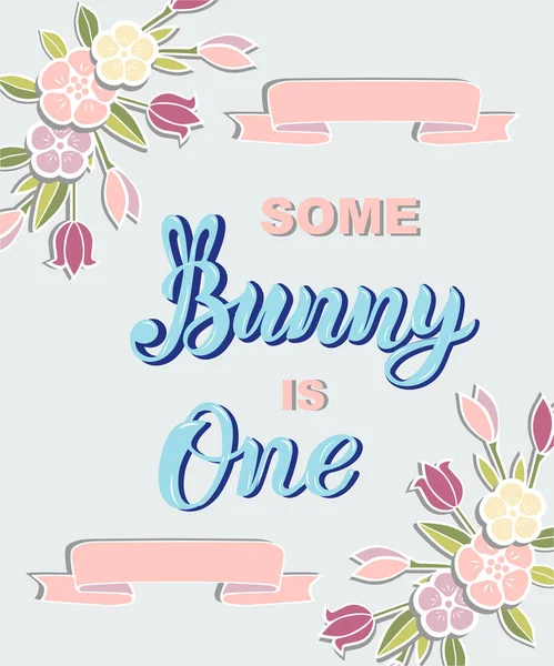 Algunos Conejito Texto Aislado Fondo Letras Manuscritas Bunny Como Logotipo — Vector de stock