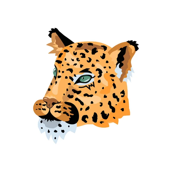 Leopard Wild Cat Face Pattern Design Shirt Print Sticker Vector — Stock Vector