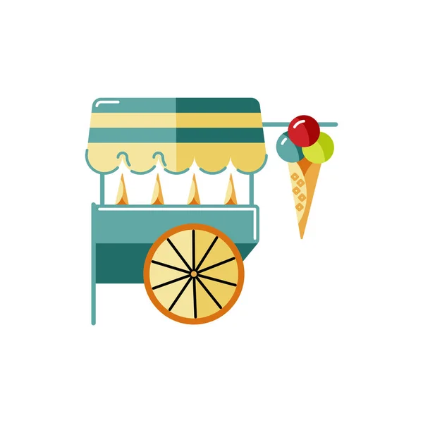 Helado Alimentos Kiosco Vector Ilustración Sobre Fondo Blanco Diseño Plano — Vector de stock