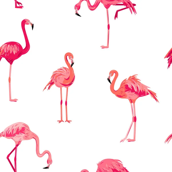 Roze Flamingo Naadloze Patronen Vectorillustratie — Stockvector