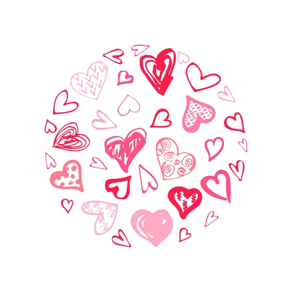 Hand Drawn Sketch Style Hearts Great Valentine Day Baby Shower — ストックベクタ