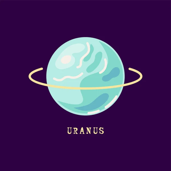 Uranus Planet Logo Outer Space Symbol Vector Illustration Isolated Background — Stock Vector