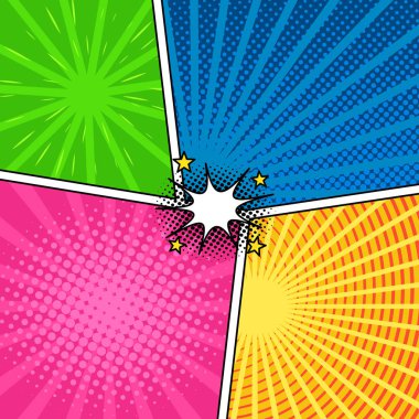 Çizgi roman dergisi arka plan konuşma balonları ile ayarla